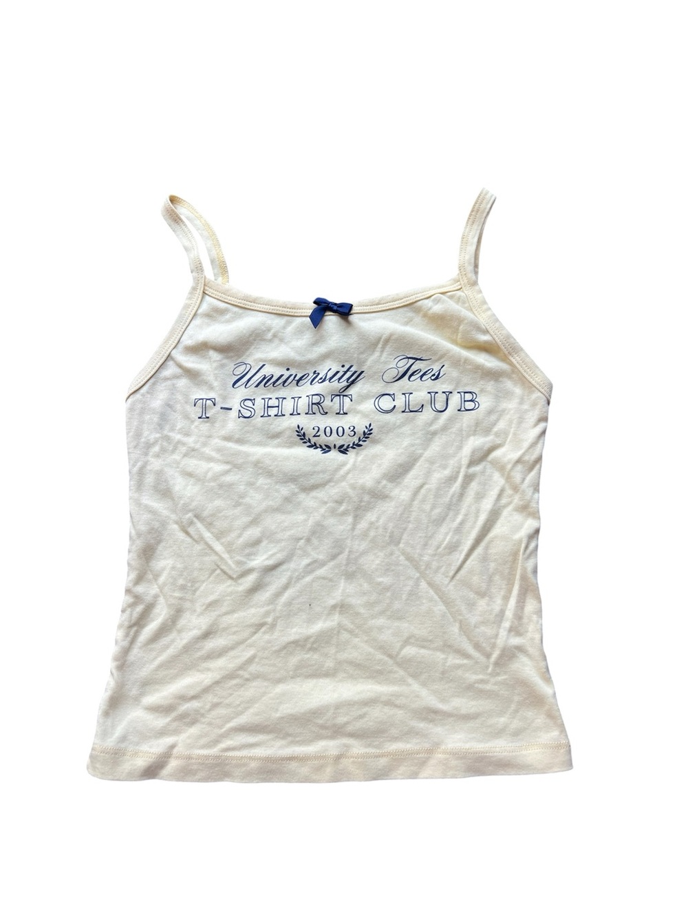 Los Angeles Apparel Cream Camisole with Navy Print